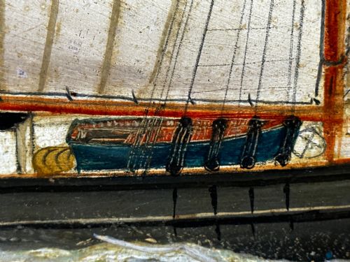 VICTORIAN PAINTING MARINE SCHOONER SHIP LEVONIA OFF COAST PORTSMOUTH - ADDITIONAL PHOTO 19