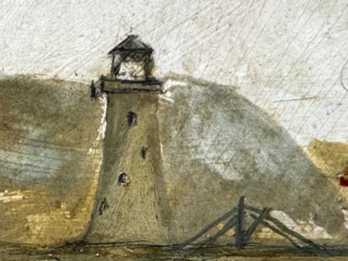 VICTORIAN PAINTING MARINE SCHOONER SHIP LEVONIA OFF COAST PORTSMOUTH - ADDITIONAL PHOTO 23