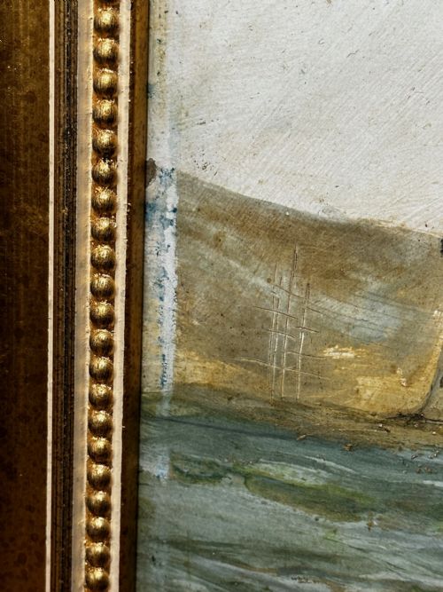 VICTORIAN PAINTING MARINE SCHOONER SHIP LEVONIA OFF COAST PORTSMOUTH - ADDITIONAL PHOTO 24