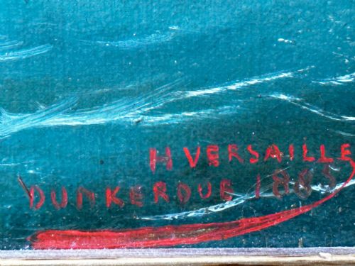 VICTORIAN OIL PAINTING BARQUENTINE SHIP CHARLES JAMES OFF DUNKIRK - ADDITIONAL PHOTO 8