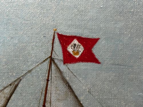 VICTORIAN OIL PAINTING BARQUENTINE SHIP CHARLES JAMES OFF DUNKIRK - ADDITIONAL PHOTO 20