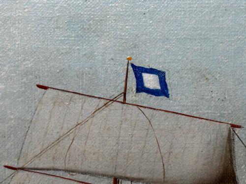 VICTORIAN OIL PAINTING BARQUENTINE SHIP CHARLES JAMES OFF DUNKIRK - ADDITIONAL PHOTO 21