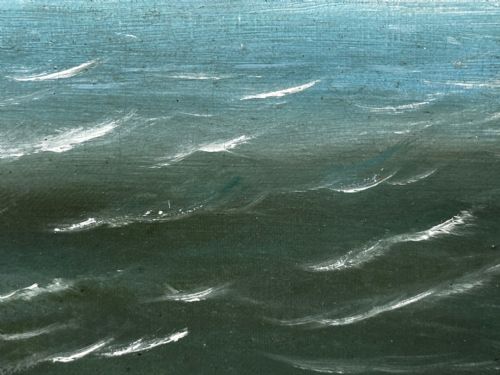 VICTORIAN OIL PAINTING BARQUENTINE SHIP CHARLES JAMES OFF DUNKIRK - ADDITIONAL PHOTO 24