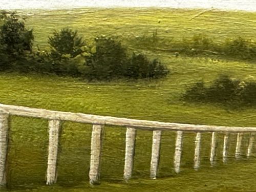 19TH CENTURY OIL PAINTING RACE HORSE HARVESTER JOCKEY DERBY WINNER - ADDITIONAL PHOTO 14