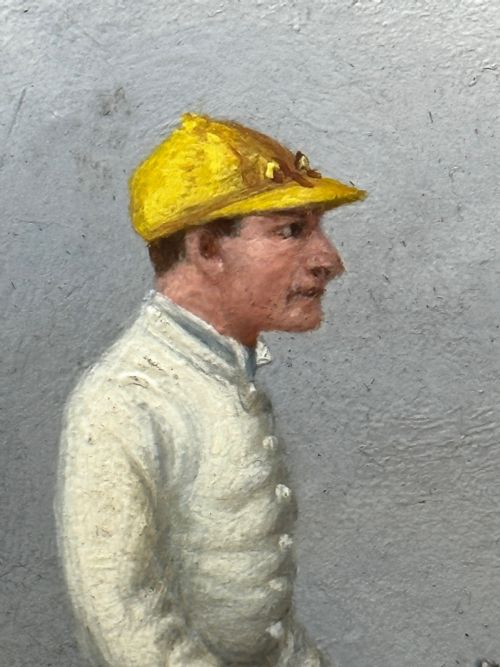 19TH CENTURY OIL PAINTING RACE HORSE HARVESTER JOCKEY DERBY WINNER - ADDITIONAL PHOTO 24
