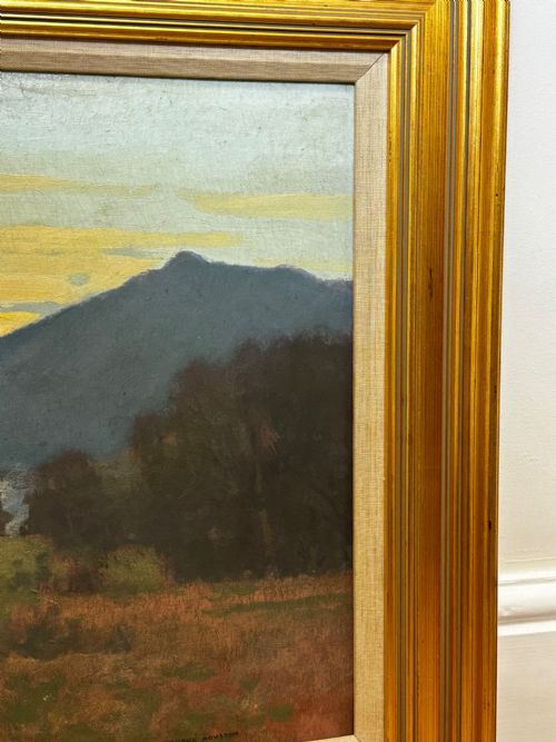 OIL PAINTING SCOTTISH MOOR EVENING GLEN SANNOX BY GEORGE HOUSTON RSA - ADDITIONAL PHOTO 5