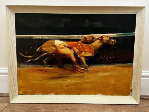 BRITISH OIL PAINTING GREYHOUNDS RACING BY JOHN RATTENBURY SKEAPING RA - ADDITIONAL PHOTO 6