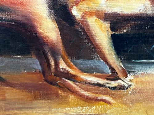 BRITISH OIL PAINTING GREYHOUNDS RACING BY JOHN RATTENBURY SKEAPING RA - ADDITIONAL PHOTO 12