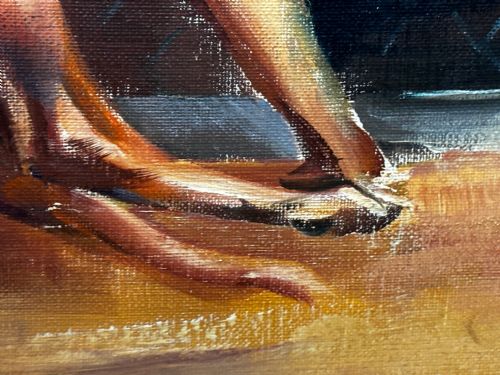 BRITISH OIL PAINTING GREYHOUNDS RACING BY JOHN RATTENBURY SKEAPING RA - ADDITIONAL PHOTO 16