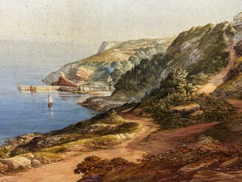 WATERCOLOUR LANDSCAPE BABBACOMBE BEACH DEVON BY SAMUEL EDWARD KELLY - ADDITIONAL PHOTO 12