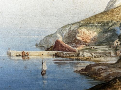 WATERCOLOUR LANDSCAPE BABBACOMBE BEACH DEVON BY SAMUEL EDWARD KELLY - ADDITIONAL PHOTO 13