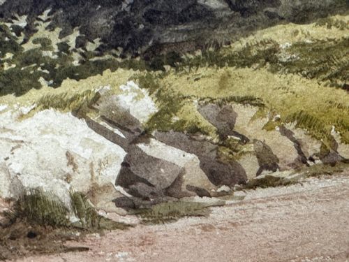 WATERCOLOUR LANDSCAPE BABBACOMBE BEACH DEVON BY SAMUEL EDWARD KELLY - ADDITIONAL PHOTO 23