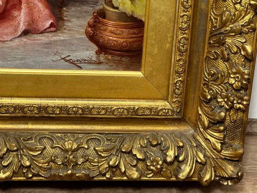 19TH CENTURY ITALIAN OIL PAINTING A CHESS PROBLEM BY CARLO FERRANTI - ADDITIONAL PHOTO 9