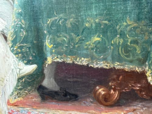 19TH CENTURY ITALIAN OIL PAINTING A CHESS PROBLEM BY CARLO FERRANTI - ADDITIONAL PHOTO 21