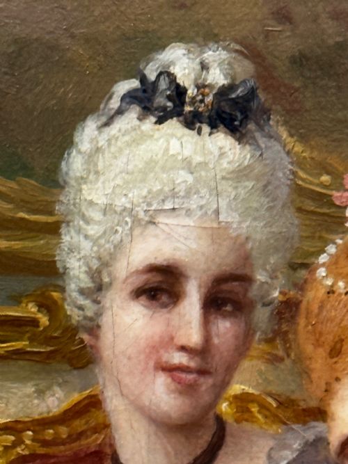 19TH CENTURY ITALIAN OIL PAINTING A CHESS PROBLEM BY CARLO FERRANTI - ADDITIONAL PHOTO 26