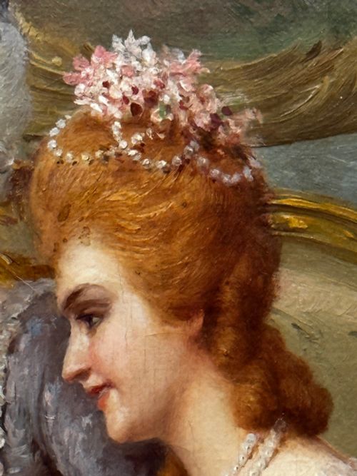 19TH CENTURY ITALIAN OIL PAINTING A CHESS PROBLEM BY CARLO FERRANTI - ADDITIONAL PHOTO 27