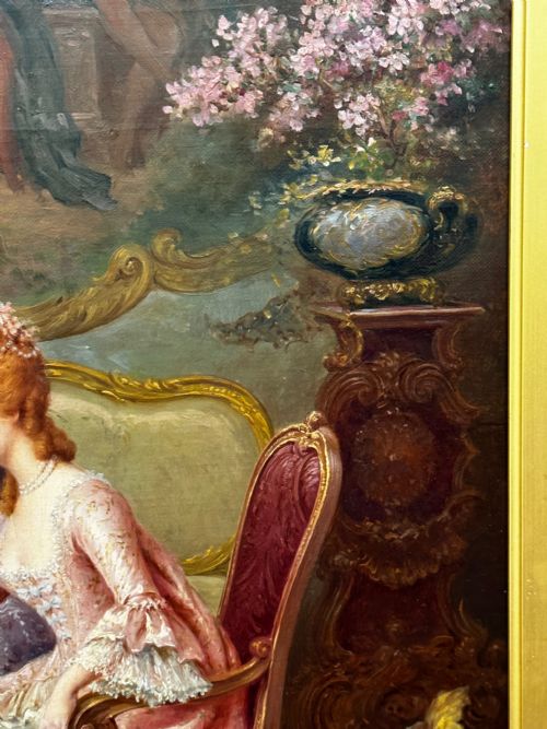 19TH CENTURY ITALIAN OIL PAINTING A CHESS PROBLEM BY CARLO FERRANTI - ADDITIONAL PHOTO 29