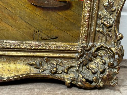 19TH CENTURY ITALIAN MUTUAL ADMIRATION OIL PAINTING BY POMPEO MASSANI - ADDITIONAL PHOTO 7
