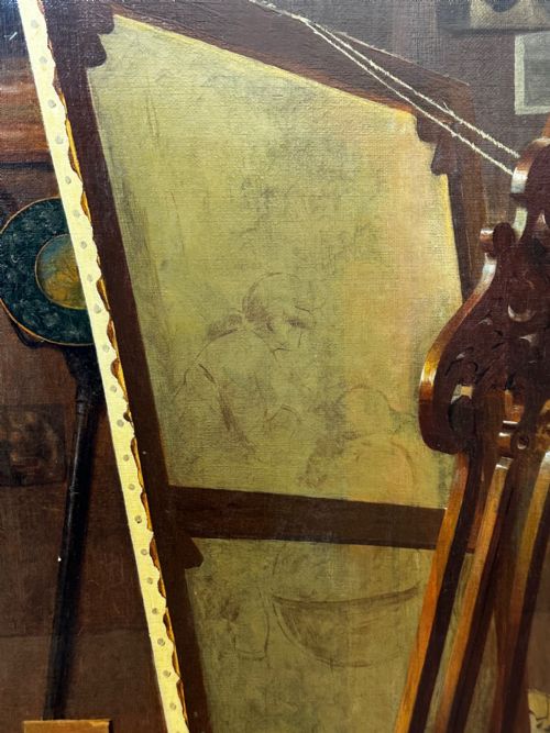 19TH CENTURY ITALIAN MUTUAL ADMIRATION OIL PAINTING BY POMPEO MASSANI - ADDITIONAL PHOTO 22