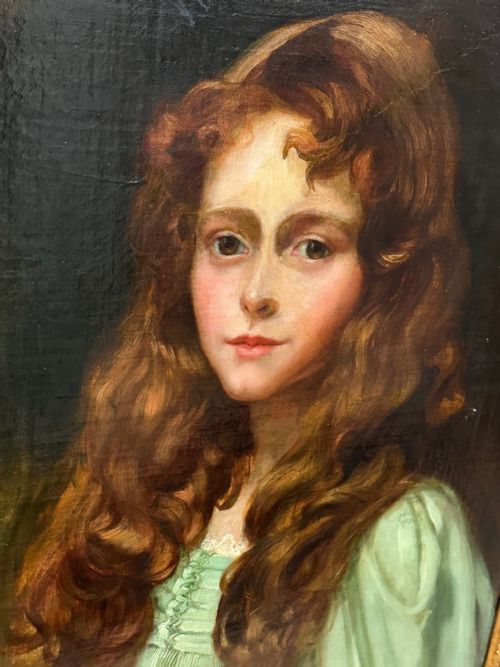 fig 1. Oil Painting Portrait Young Lady Ginger Hair By John William Schofield RBA RI