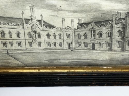 19TH CENTURY DRAWING GISBORNE COURT ST PETERS COLLEGE CAMBRIDGE - ADDITIONAL PHOTO 4