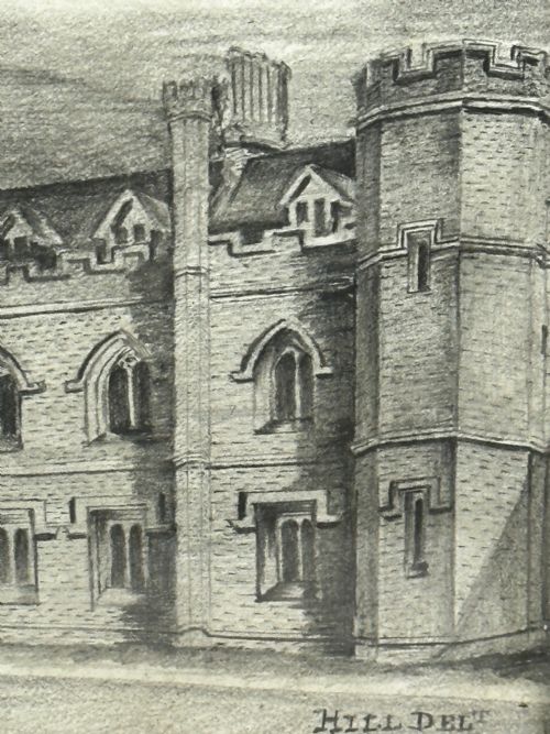 19TH CENTURY DRAWING GISBORNE COURT ST PETERS COLLEGE CAMBRIDGE - ADDITIONAL PHOTO 13