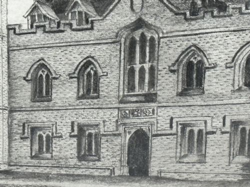 19TH CENTURY DRAWING GISBORNE COURT ST PETERS COLLEGE CAMBRIDGE - ADDITIONAL PHOTO 15