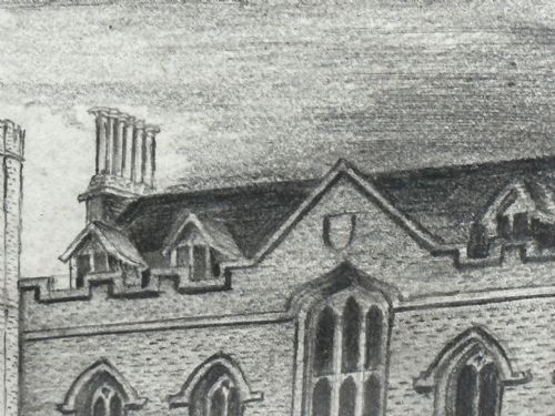 19TH CENTURY DRAWING GISBORNE COURT ST PETERS COLLEGE CAMBRIDGE - ADDITIONAL PHOTO 16