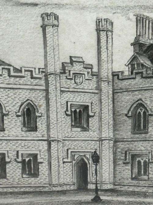 19TH CENTURY DRAWING GISBORNE COURT ST PETERS COLLEGE CAMBRIDGE - ADDITIONAL PHOTO 18
