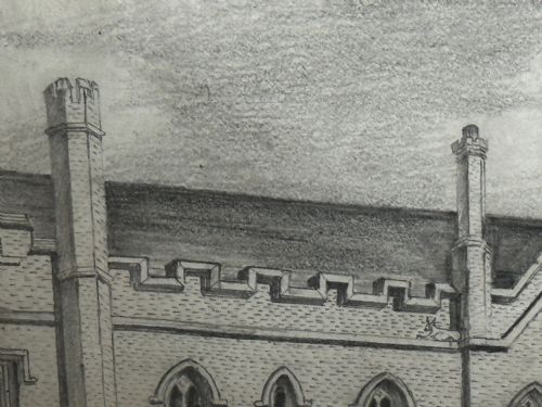 19TH CENTURY DRAWING GISBORNE COURT ST PETERS COLLEGE CAMBRIDGE - ADDITIONAL PHOTO 23