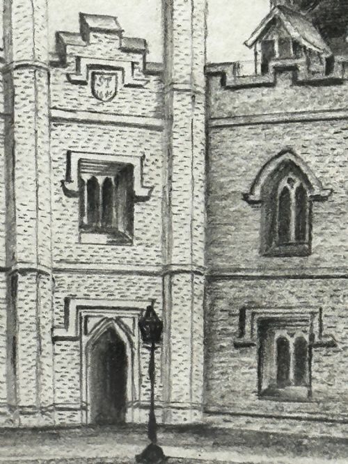 19TH CENTURY DRAWING GISBORNE COURT ST PETERS COLLEGE CAMBRIDGE - ADDITIONAL PHOTO 29