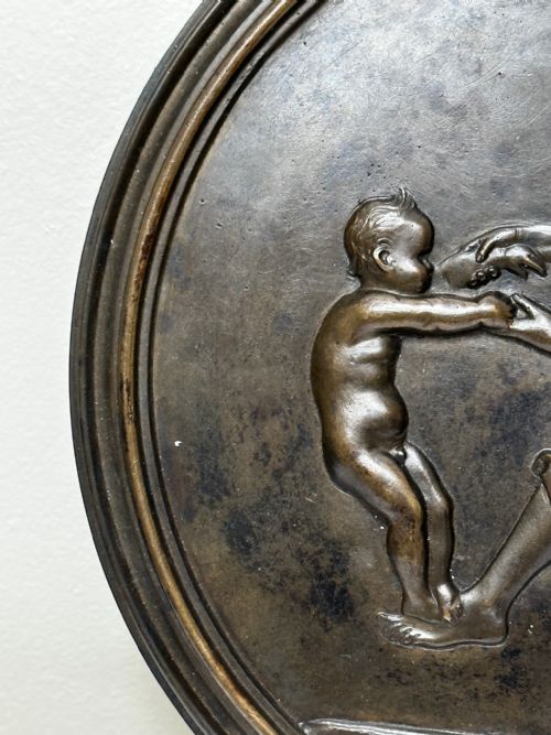 19TH CENTURY COALBROOKDALE BRONZE PLAQUE MOTHER HOLDING HER CHILD - ADDITIONAL PHOTO 4