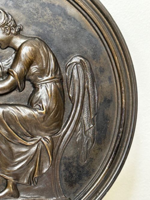 19TH CENTURY COALBROOKDALE BRONZE PLAQUE MOTHER HOLDING HER CHILD - ADDITIONAL PHOTO 5