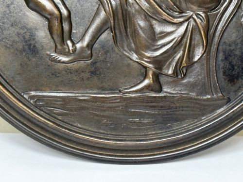 19TH CENTURY COALBROOKDALE BRONZE PLAQUE MOTHER HOLDING HER CHILD - ADDITIONAL PHOTO 9