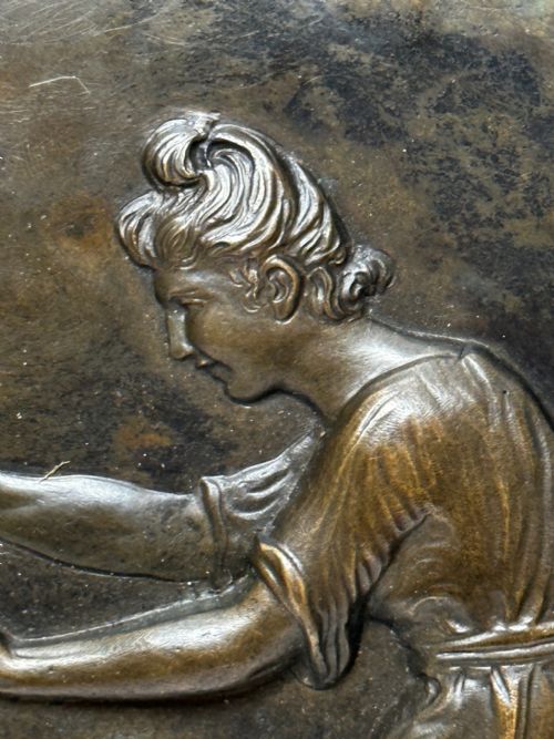 19TH CENTURY COALBROOKDALE BRONZE PLAQUE MOTHER HOLDING HER CHILD - ADDITIONAL PHOTO 14