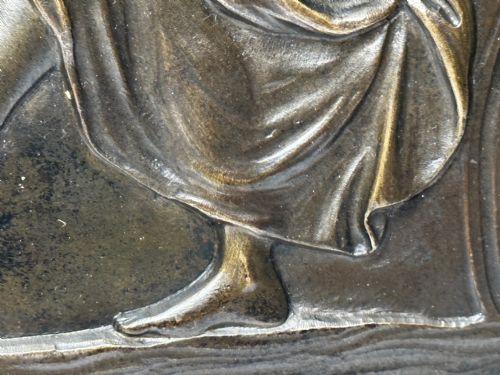 19TH CENTURY COALBROOKDALE BRONZE PLAQUE MOTHER HOLDING HER CHILD - ADDITIONAL PHOTO 19