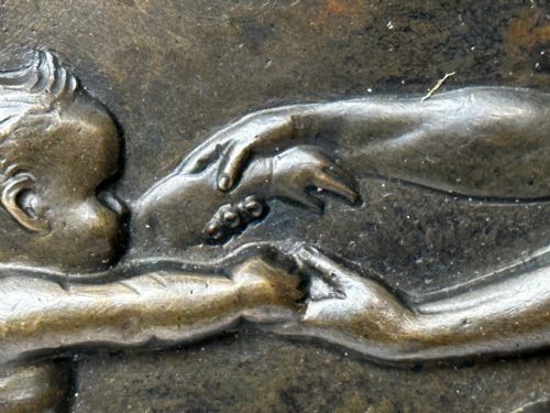 19TH CENTURY COALBROOKDALE BRONZE PLAQUE MOTHER HOLDING HER CHILD - ADDITIONAL PHOTO 20