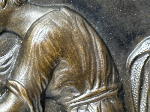 19TH CENTURY COALBROOKDALE BRONZE PLAQUE MOTHER HOLDING HER CHILD - ADDITIONAL PHOTO 22