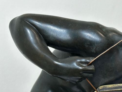 BRONZE SCULPTURE DIANA GODDESS HOLDING BOW ARROW SIGNED R HENN - ADDITIONAL PHOTO 23