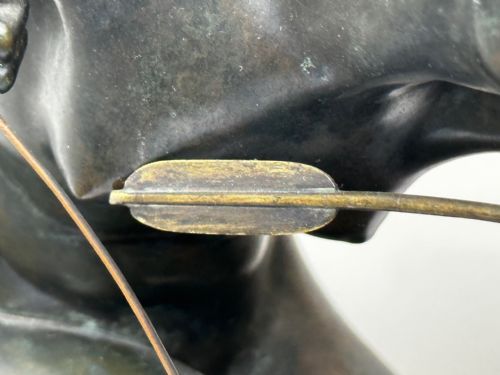 BRONZE SCULPTURE DIANA GODDESS HOLDING BOW ARROW SIGNED R HENN - ADDITIONAL PHOTO 25