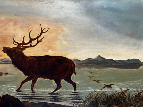 VICTORIAN OIL PAINTING STAG HIGHLANDS FOLLOWER CLARENCE HENRY ROE - ADDITIONAL PHOTO 8