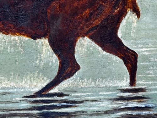 VICTORIAN OIL PAINTING STAG HIGHLANDS FOLLOWER CLARENCE HENRY ROE - ADDITIONAL PHOTO 17