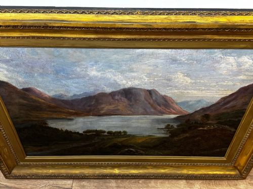 PAINTING LAKE DISTRICT CRUMMOCK WATER BY WILLIAM MITCHELL OF MARYPORT - ADDITIONAL PHOTO 1