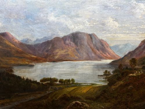 PAINTING LAKE DISTRICT CRUMMOCK WATER BY WILLIAM MITCHELL OF MARYPORT - ADDITIONAL PHOTO 8