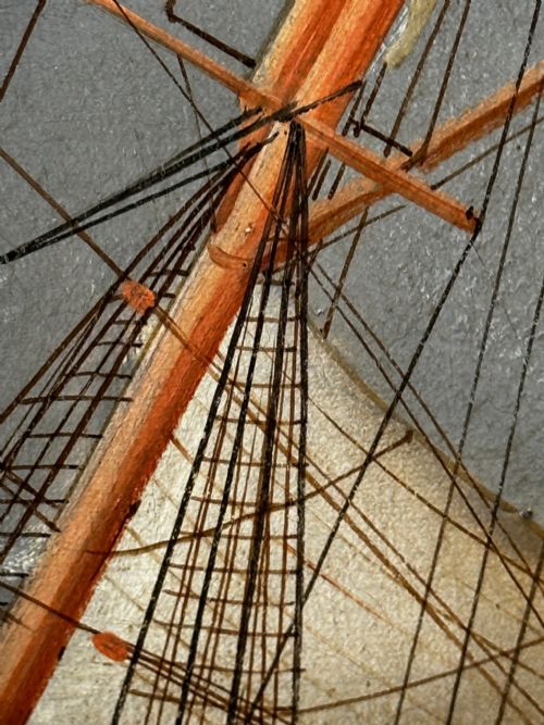OIL PAINTING SHIP IN BAY BISCAY ATTRIBUTED DOUARD MARIE ADAM - ADDITIONAL PHOTO 16