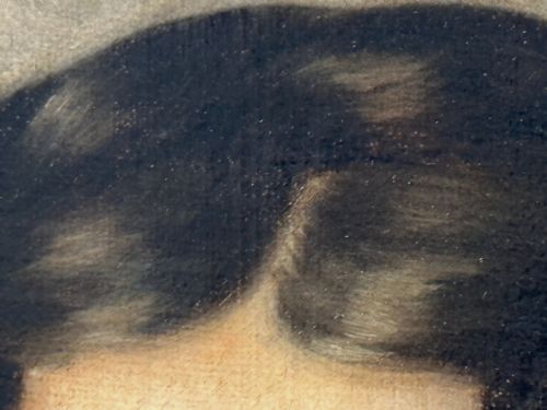 VICTORIAN OIL PAINTING PORTRAIT GRACEFUL YOUNG BRUNETTE LADY BLUE EYES - ADDITIONAL PHOTO 26