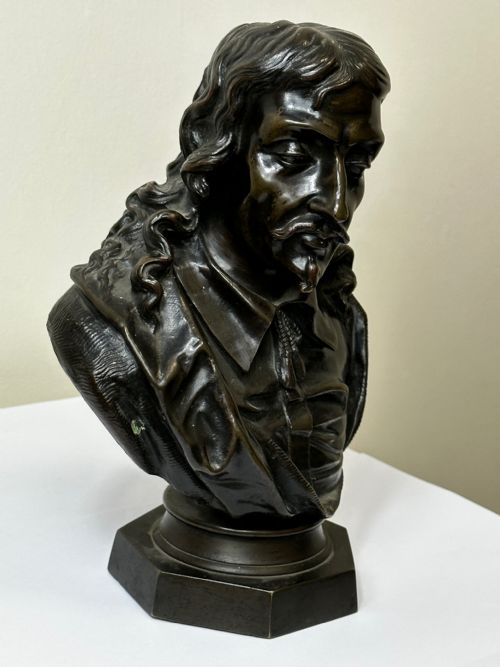 19TH CENTURY JOHN MILTON SCULPTURE SIGNED FRENCH ERNESTEUGNE HIOLLE - ADDITIONAL PHOTO 5