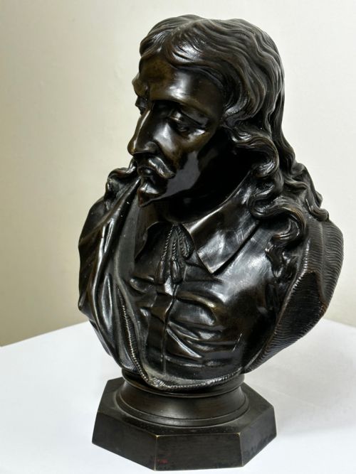 19TH CENTURY JOHN MILTON SCULPTURE SIGNED FRENCH ERNESTEUGNE HIOLLE - ADDITIONAL PHOTO 6