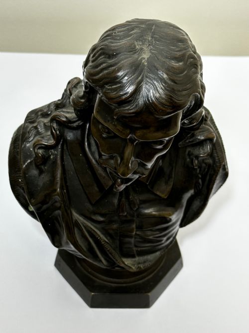 19TH CENTURY JOHN MILTON SCULPTURE SIGNED FRENCH ERNESTEUGNE HIOLLE - ADDITIONAL PHOTO 7