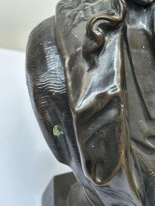 19TH CENTURY JOHN MILTON SCULPTURE SIGNED FRENCH ERNESTEUGNE HIOLLE - ADDITIONAL PHOTO 11